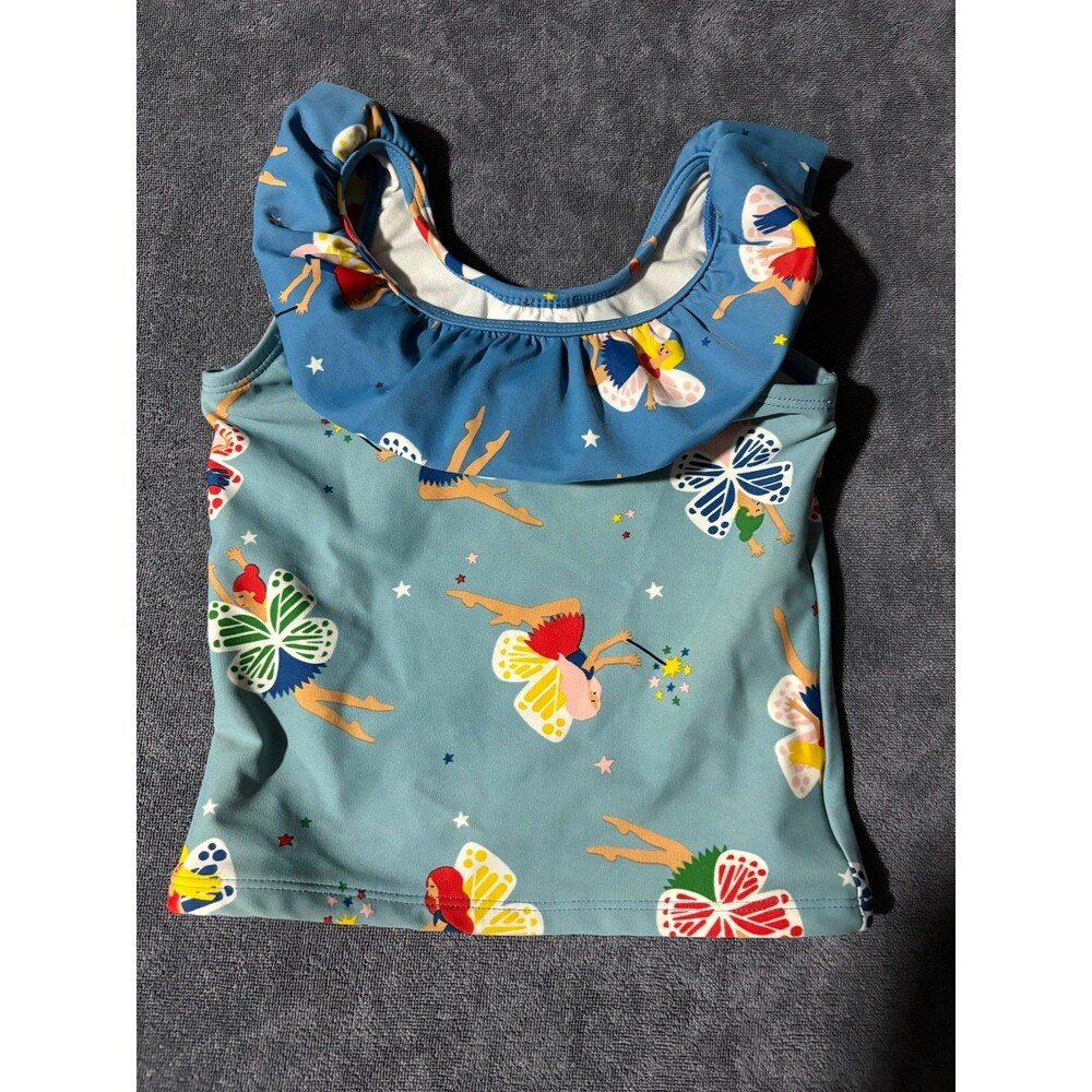Hanna andersson girls size 4t 100 blue fairie swim suit top tankini